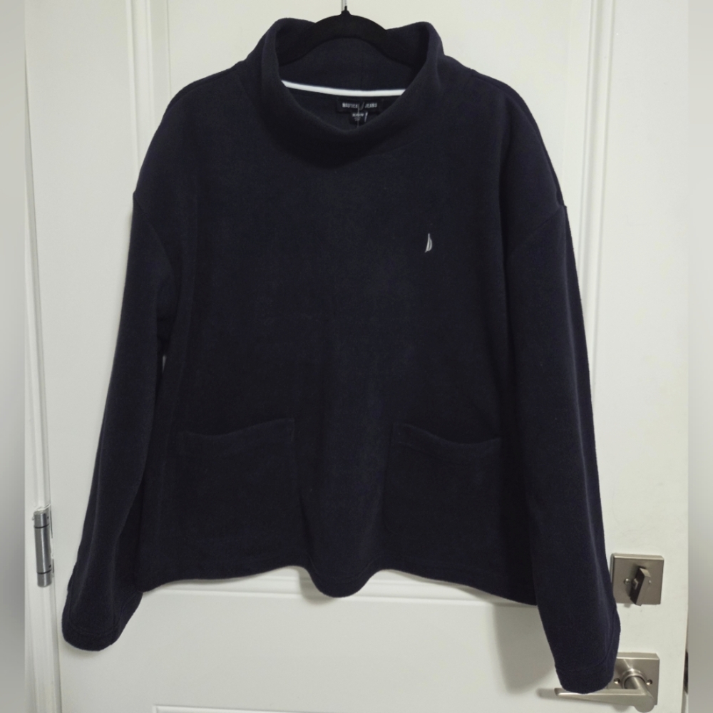 NWT - Nautica Women's Mock Neck Fleece Sweatshirt - Size XL